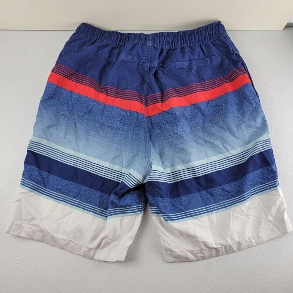 Quiksilver Stripe Boardshorts Hybrid Tie Waist Swim Lined High Rise Medium Mens - Picture 2 of 15